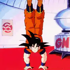 Goku doing a handstand
