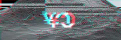 Glitchy ¥€ symbol on wireframe