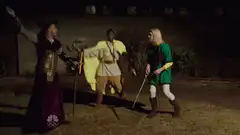 Three people dressed as fantasy characters