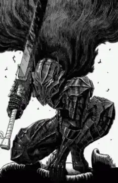 Guts kneeling with Dragonslayer