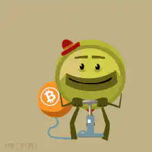 Mr. Crypt pump Bitcoin balloon