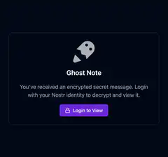 Ghost Note secret message login and view
