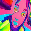 psychedelic face color shift