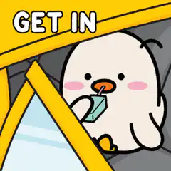 Penguin getting in with juice box