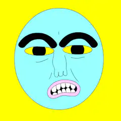 Blue face and brain meme animation