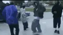 Group of people dancing outside
