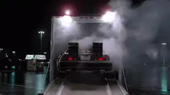 Back to the Future DeLorean and Marty McFly