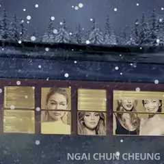 Celebrity faces in train windows snowing