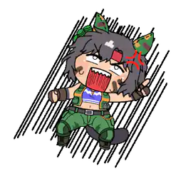 Chibi wolf character screaming angrily