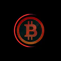 Red Bitcoin Coin with Lightning