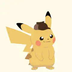 Pikachu wearing a detective hat
