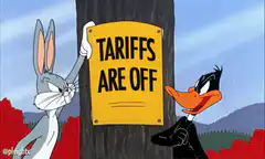 Bugs Bunny and Daffy Duck Tariffs Sign