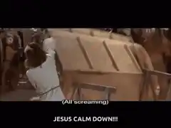 Jesus flips tables in the temple