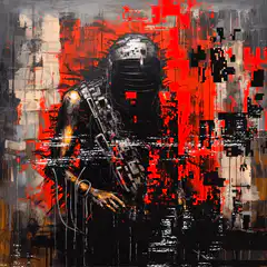 Abstract soldier glitch animation