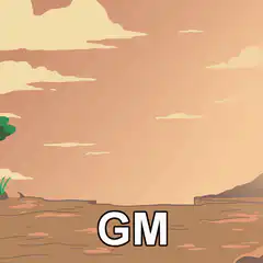Happy monkey jumping with GM text