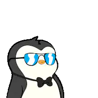 cool penguin with sunglasses and bow tie