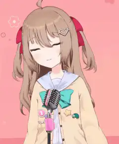 anime girl singing into microphone
