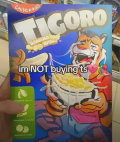Tigoro cereal box with banana juice