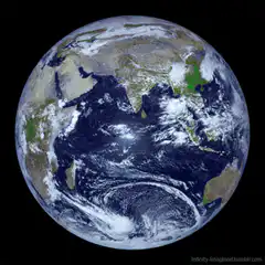 Earth with green highlighted regions