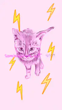 Psychedelic cat dog and money animation