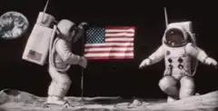 Minions watching moon landing