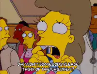 Woman screams think of the children