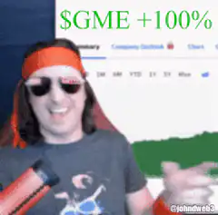 John Webb celebrating GME stock