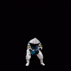 pixel astronaut raises arms with lightning