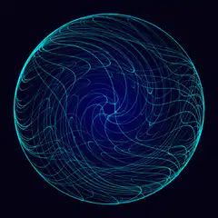 Blue glowing sphere with swirling lines