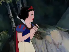 Snow White singing in the forest