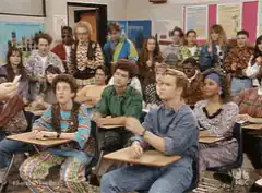 Classroom of 80s students