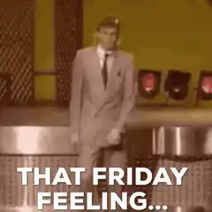 Man dancing with that friday feeling