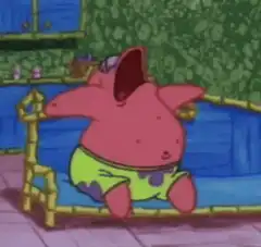 Patrick Star yawning on the couch