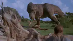 T-Rex eating a deer in Jurassic Park