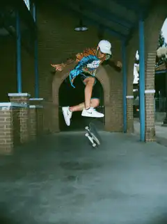 skateboarder mid-air trick