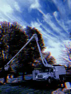 bucket truck with extended boom