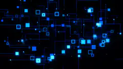 Blue digital circuit board animation