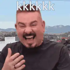 Man laughing with kkkkkk text