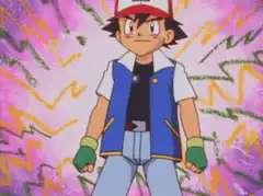 Ash Ketchum screaming with shock