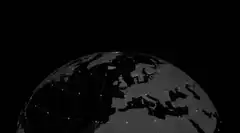 Globe with animated currency flow lines