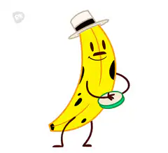 Banana playing tambourine