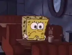 SpongeBob looking nervous