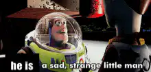 Buzz Lightyear he is a sad strange little man