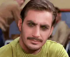 Man with glowing yellow eyes