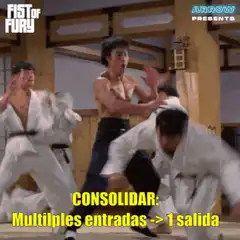 Bruce Lee fighting multiple opponents