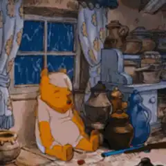 Winnie the Pooh floating away