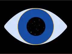 Eye with starry pupil