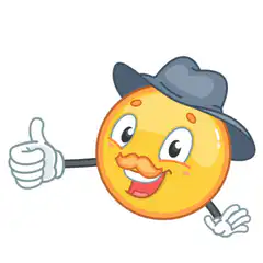 Smiling emoji with mustache and hat giving thumbs up