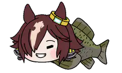 Chibi horse girl with fish