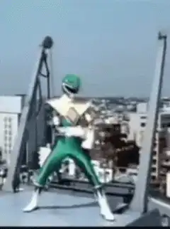Green Ranger poses on rooftop